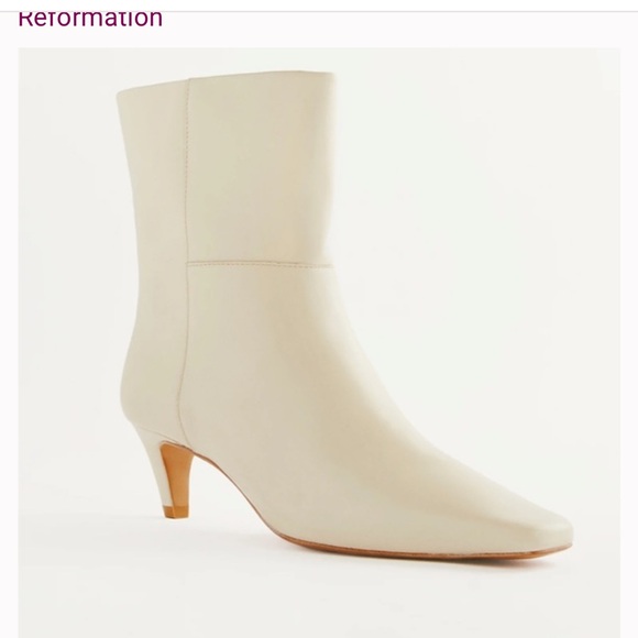 Reformation Shoes - Reformation Ramona Cream Ankle Booties